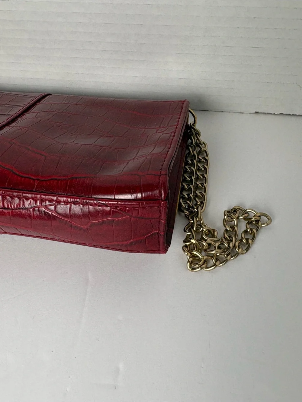 2-items NWOT- 1 snake skin harlequin diamond style pattern purple & blk clutch
